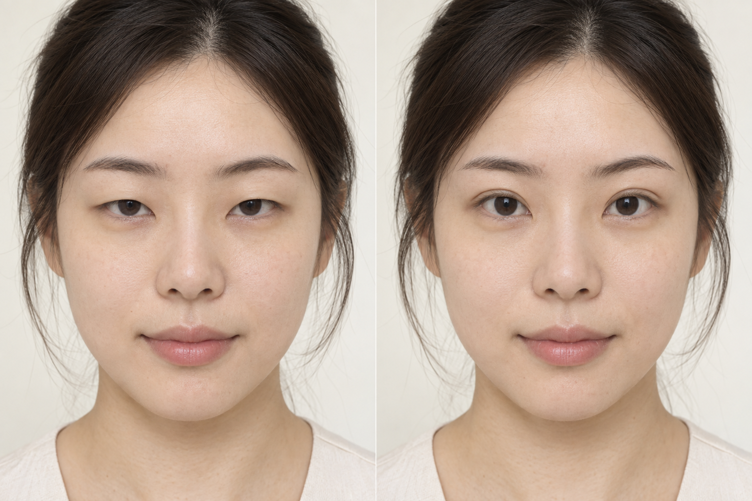 정밀 눈성형 센터 가상 비포 애프터 비교 이미지